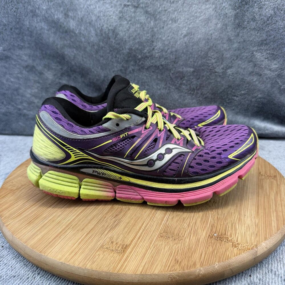 Saucony Triumph ISO Shoes Womens Size 7 Purple Mesh Running Sneakers S10262-3